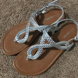 Girls Silver Sandals